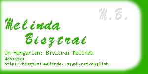 melinda bisztrai business card